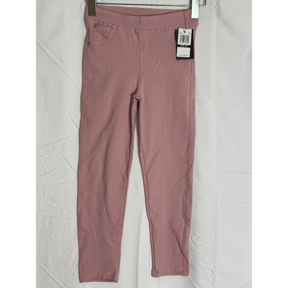 DKNY Girls Zephyr Pink Pull On Leggings Pants EA75239DG Size M 8-10 NWT
